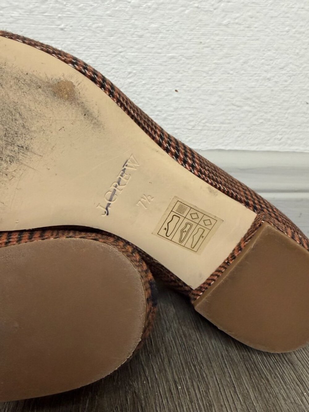 J.Crew Plaid Bow Flats Rust/Navy Women’s Size 7.5 Ballet Shoes - Picture 10 of 10